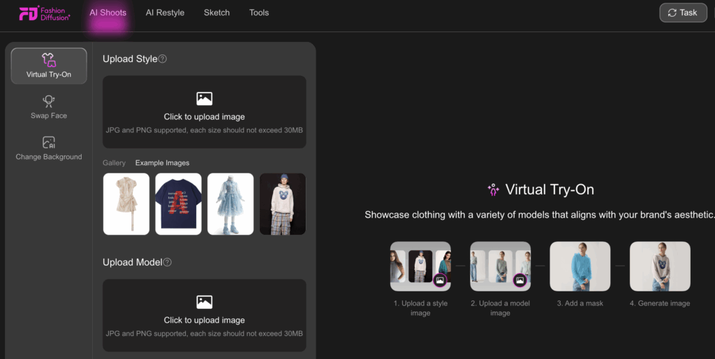 Fashion Diffusion'Virtual Try-On tool