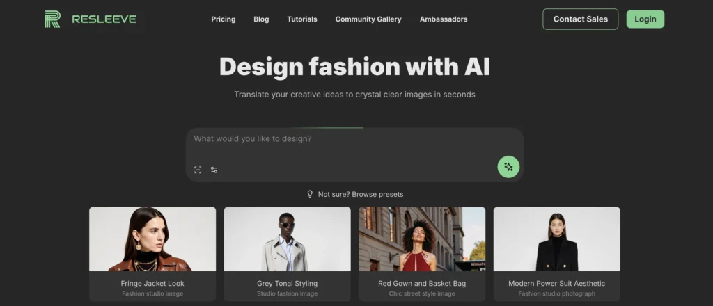 Resleeve is an AI fashion design tool