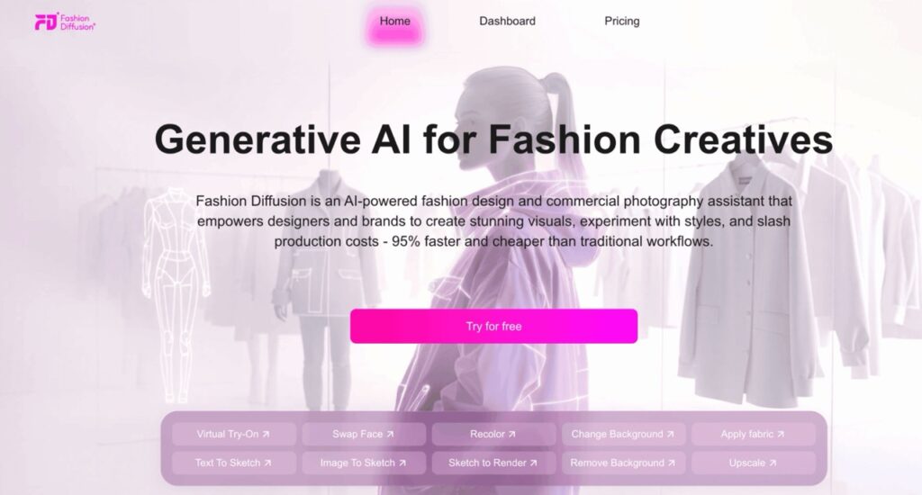 Top AI dress design tool: Fashion Diffusion