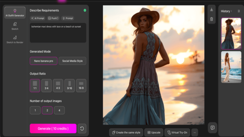 Fashion Diffusion's AI outfit generator tool