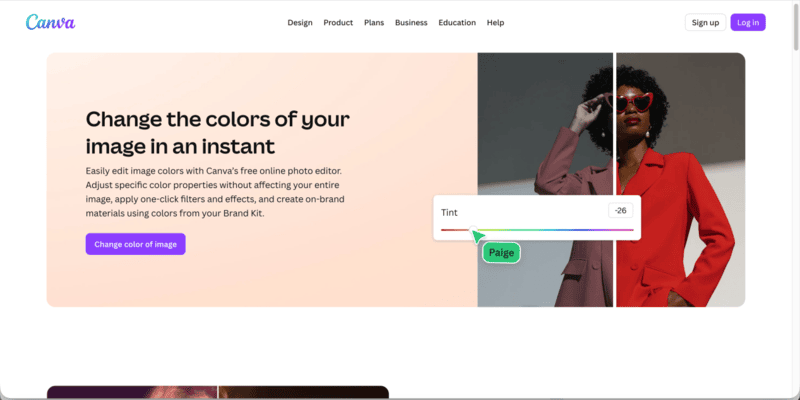 Best AI recolor tool — Canva.
