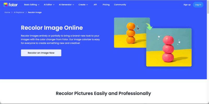 Best AI recolor tool — Fotor.
