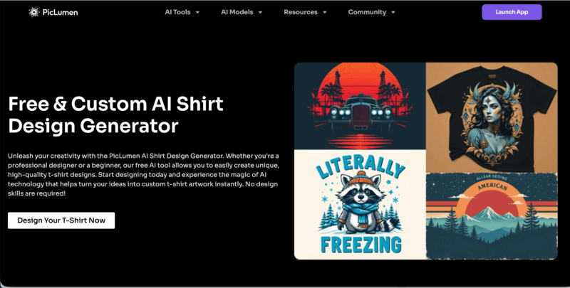 PicLumen is an AI T-shirt design generator that focuses on creative flexibility and style exploration.