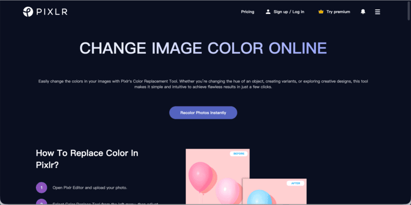Best AI recolor tool — Pixlr.