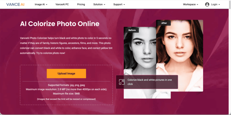 Best AI recolor tool — VanceAI.