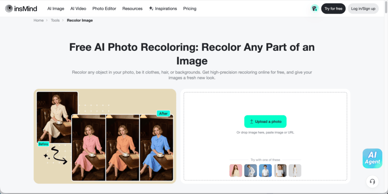 Best AI recolor tool — insMind.