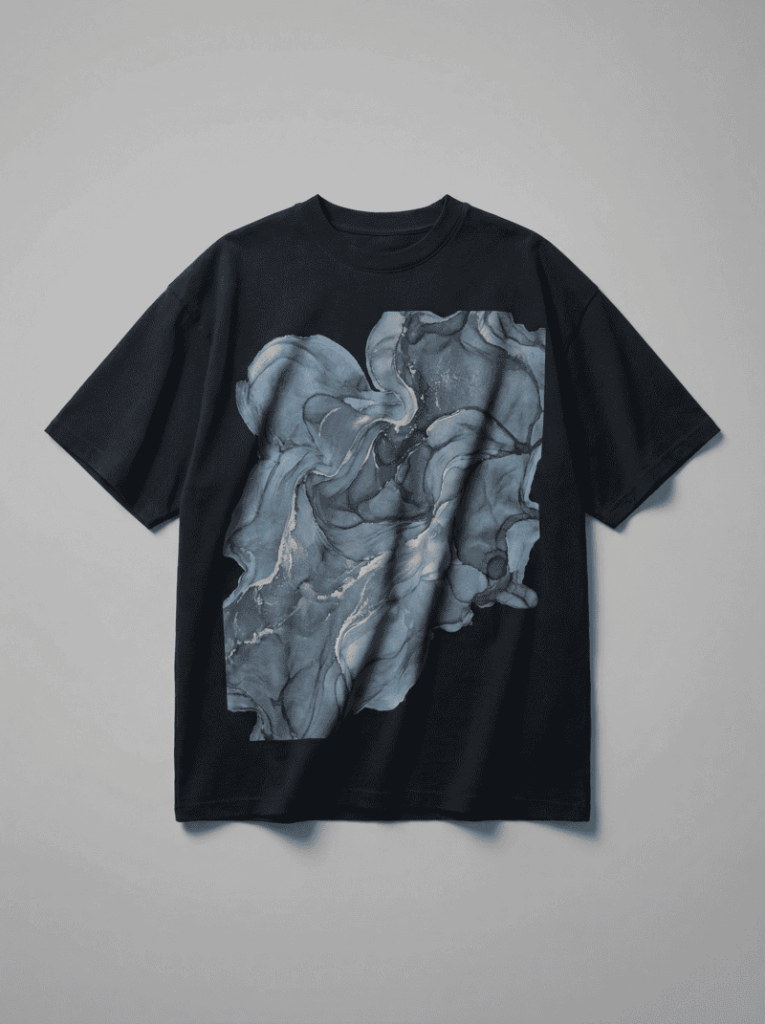 Option 1: Use AI Outfit Generator feature for abstract art graphic concept.