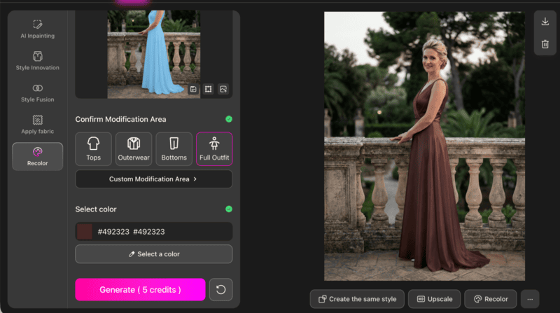 Step 3: Select a color and generate.