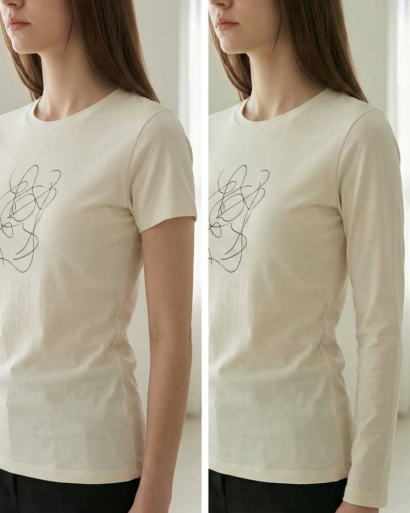 Use AI Inpainting to turn short sleeves into long sleeves.