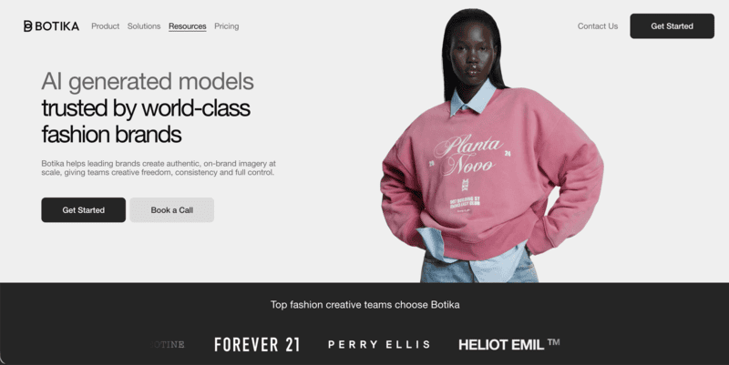 The homepage of Botika’s official website.