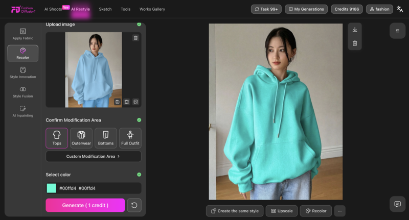 Different Fabric Recolor：Hoodie