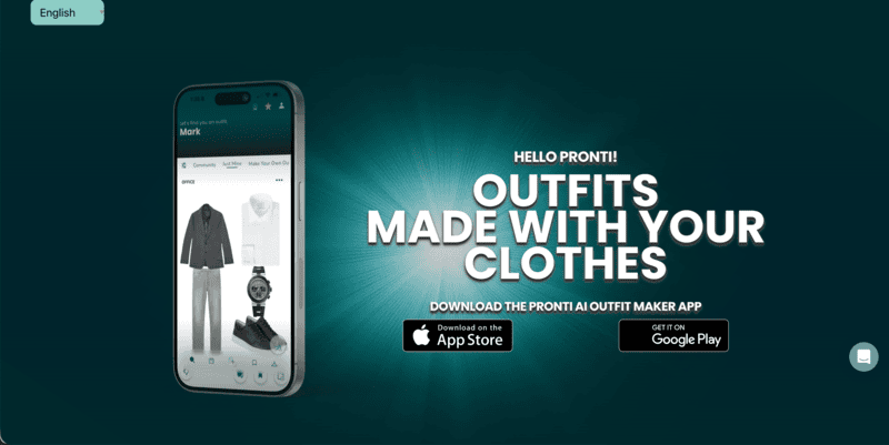 The homepage of Pronti’s official website.