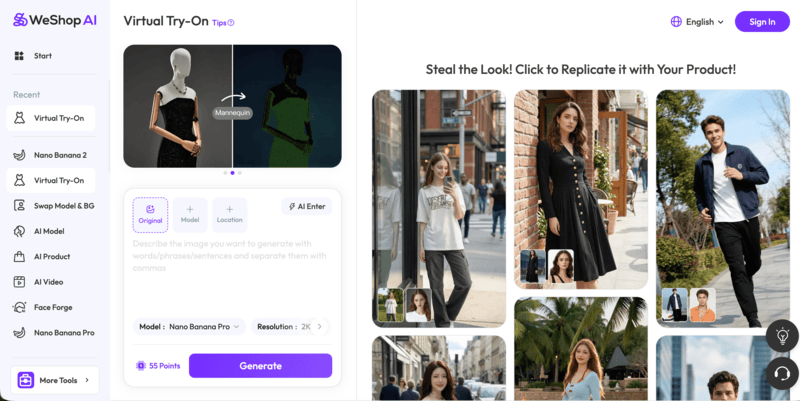 The homepage of WeShop’s official website.
