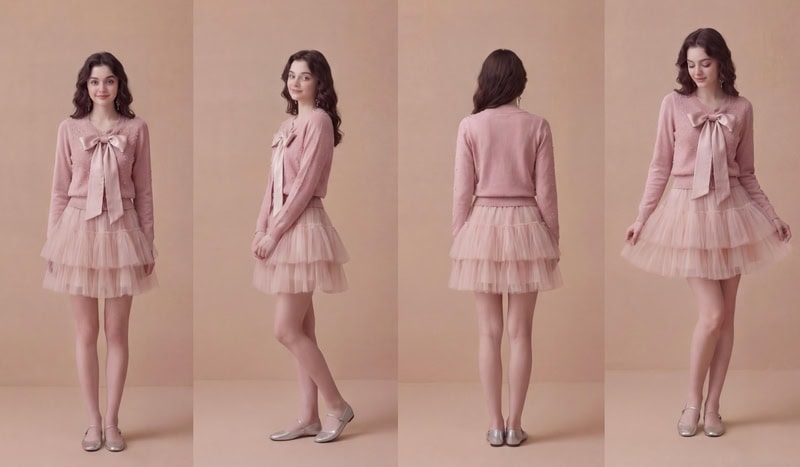 AI fashion commercial photography output.