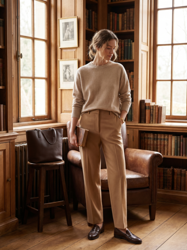 This is the most classic interpretation of the old money aesthetic—refined, understated, and slightly heritage-inspired without feeling costume-like.