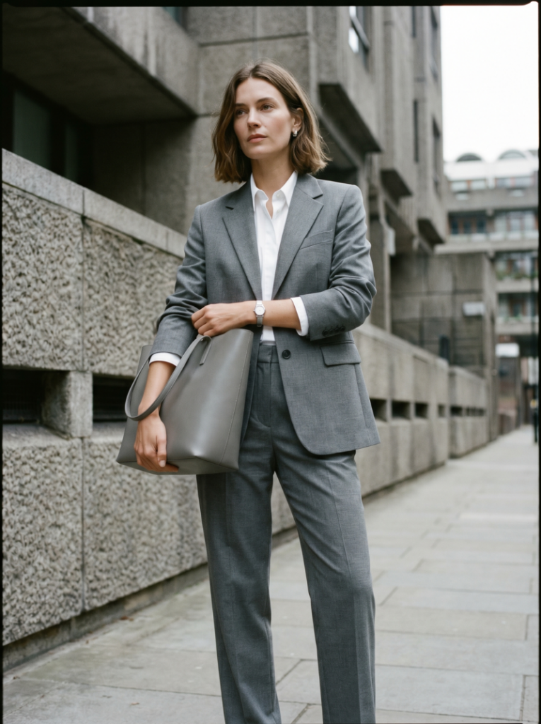 This version leans more urban and structured, closer to contemporary minimalist wardrobe essentials.