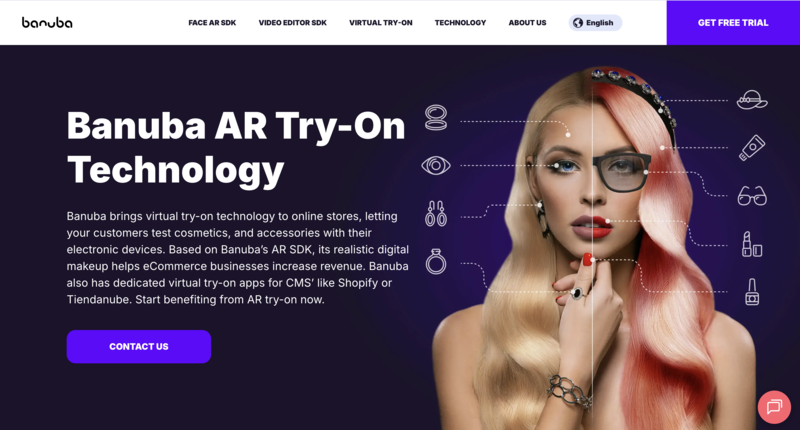 Real-time AR virtual try-on allowing users to try products through their camera.