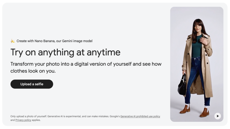Lightweight virtual try-on integrated into search for quick model-based previews.