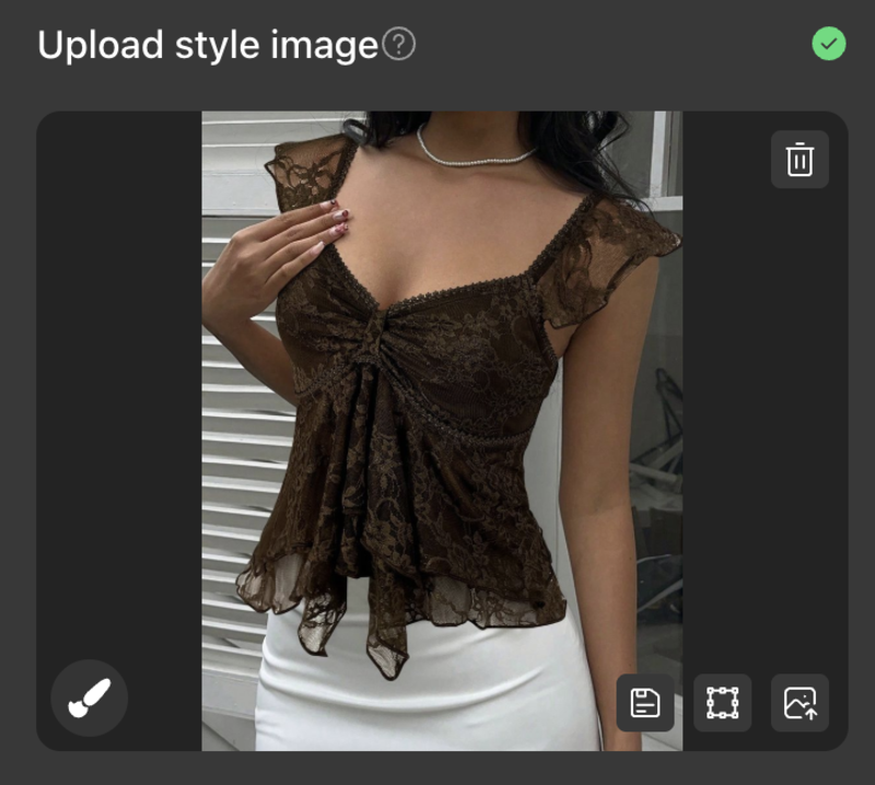 Upload the clothing design you want to work on. This can be a sketch, a flat design, or even a rendered outfit image.