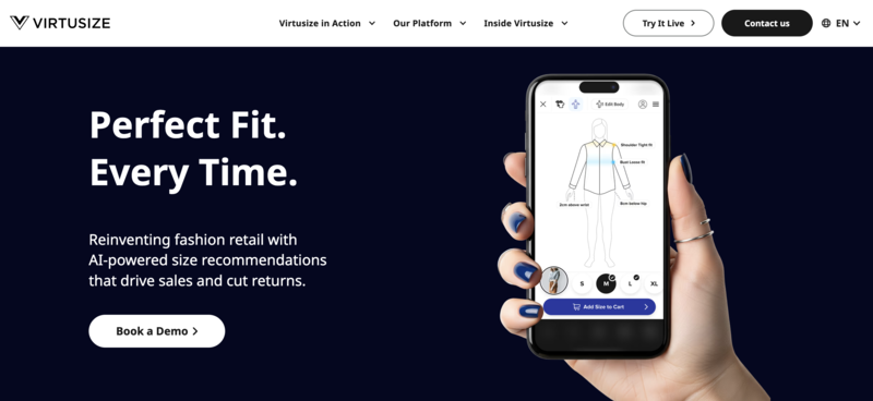 Fit-focused virtual try-on comparing garment sizes with usersâ existing clothing.