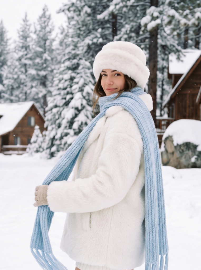 Clothing product with seasonal background generated using AI change background clothing tool.