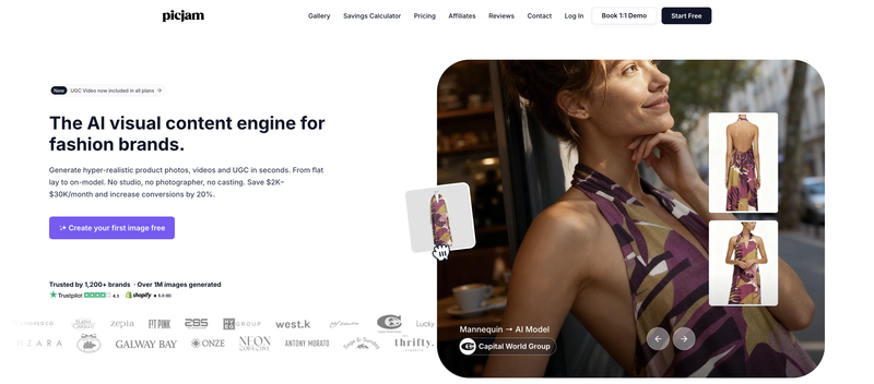 PicJam is a simpler AI image generation tool that helps create basic virtual model photos quickly.