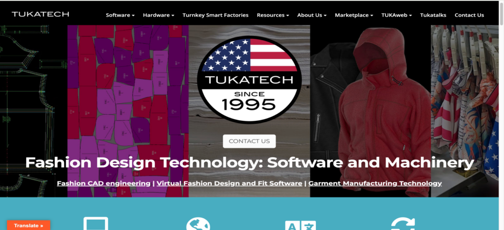 Tukatech interface showing its fashion design technology