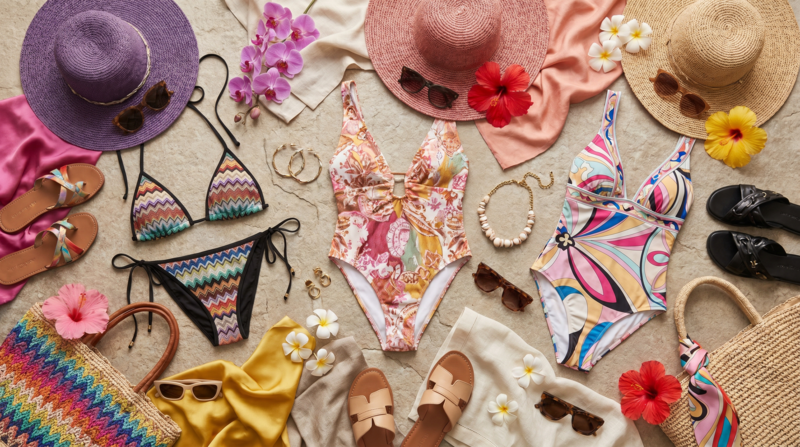 Complete AI generated swimwear collection with multiple designs and models