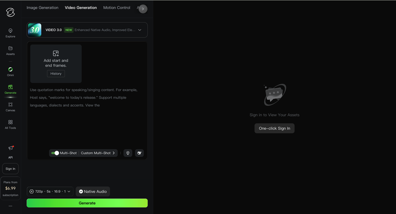 Kling AI 3.0 image-to-video interface showing garment photo upload, motion prompt input, and generated fashion video output with fabric movement