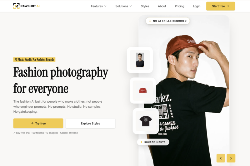 Rawshot.ai is an AI-driven platform focused on producing professional fashion visuals for ecommerce. 