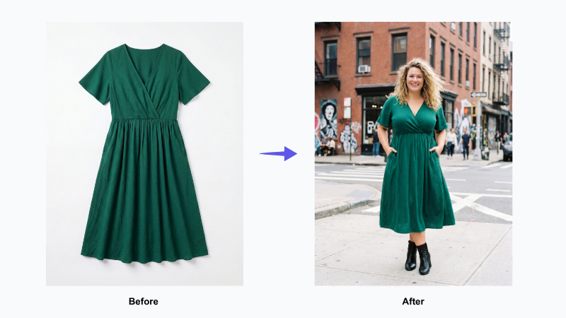 See how a garment's cut and proportion actually land on your body