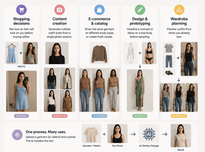 Illustration on who uses AI clothes changer.
