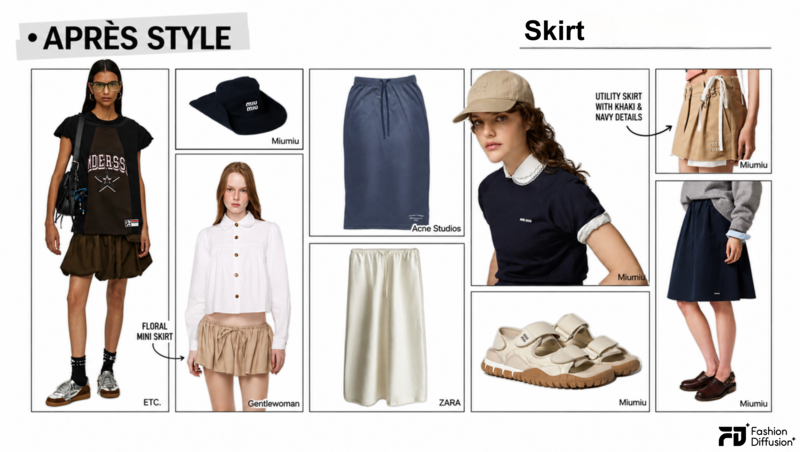 Essential skirt featuring flaired, midi, mini in the Après Style trend
