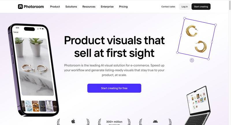 Photoroom AI visual solution for ecommerce product photography and background editing at scale