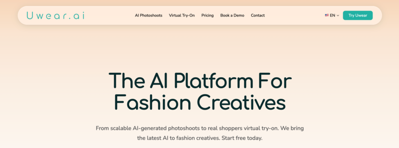 AI fashion model generator platform Uwear for scalable virtual fashion photoshoots and ecommerce product images