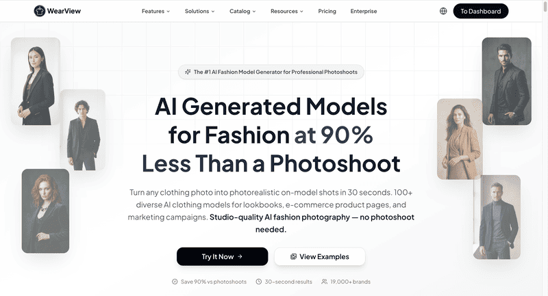 WearView AI generated fashion models for ecommerce product visuals and online store photography