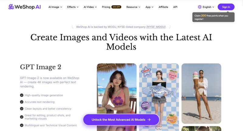 WeShop AI dashboard interface showing product photography tools for ecommerce sellers