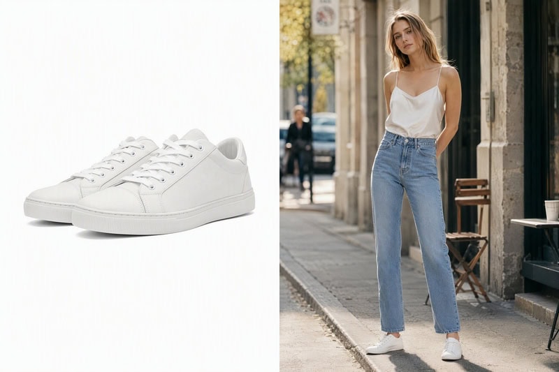 Low-Profile / Skinny Sneakers try-on result.