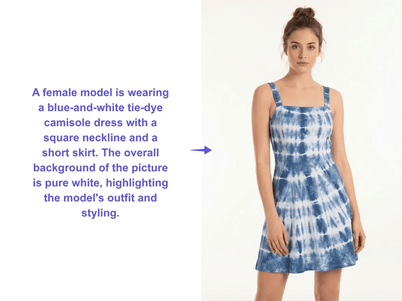 Text to image effect generated by Fashion Diffusion's AI outfit generator.