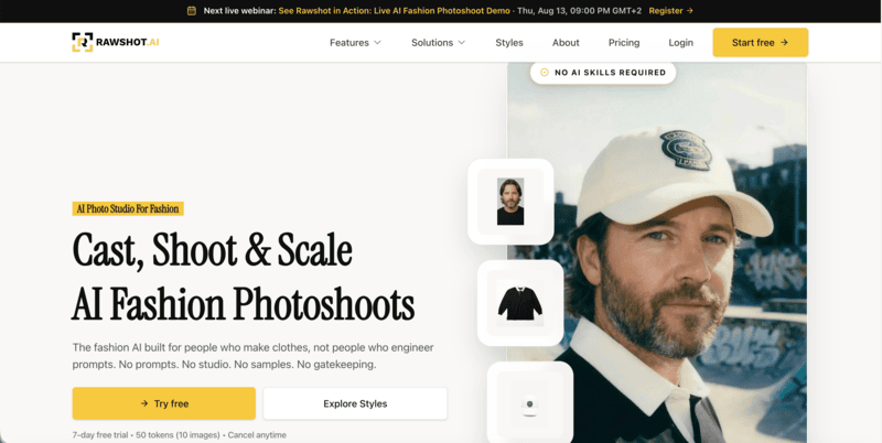 Rawshot's homepage.