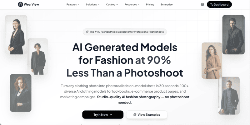 WearView's homepage.