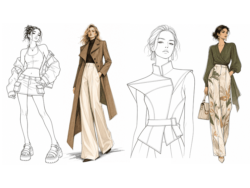 Sketch examples generated by Fashion Diffusion.