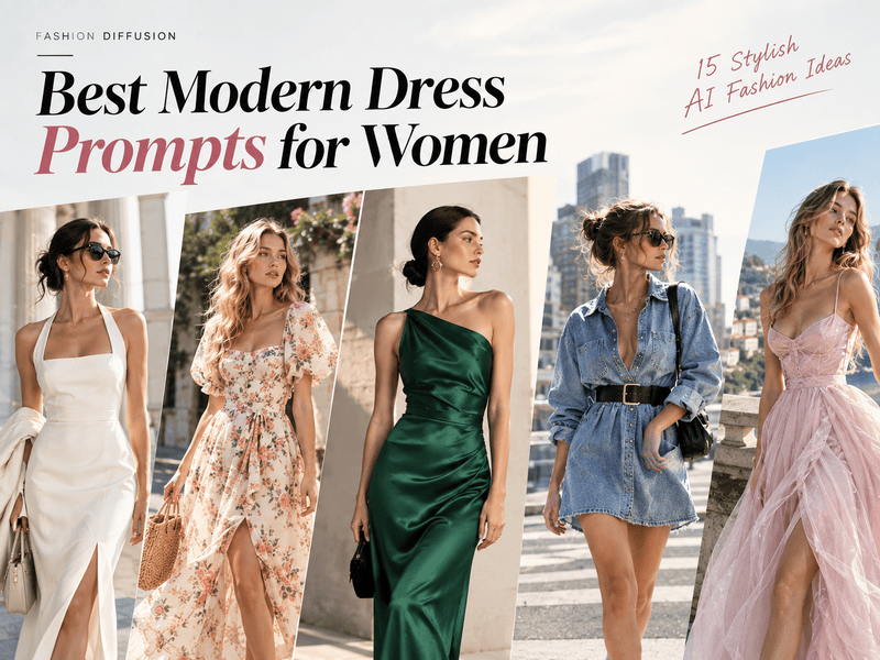 Best Modern Dress Prompts for Women cover page