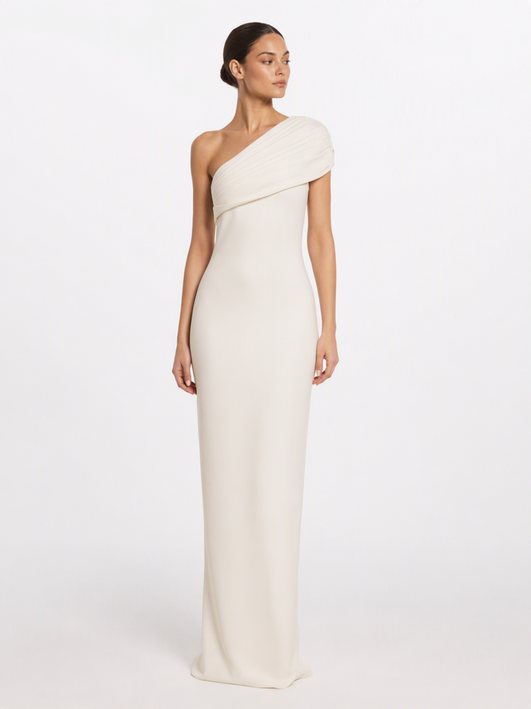 Sculptural Editorial Column Dress