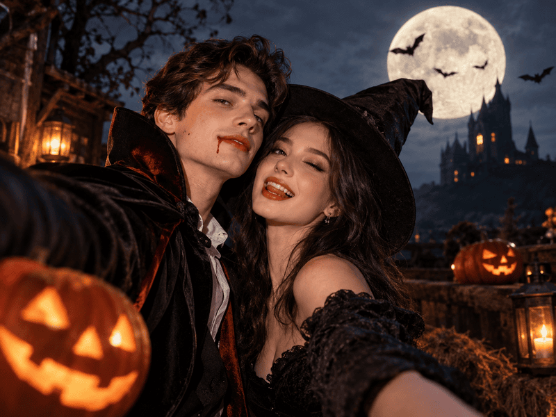 chatgpt halloween photo prompt for couples cover page
