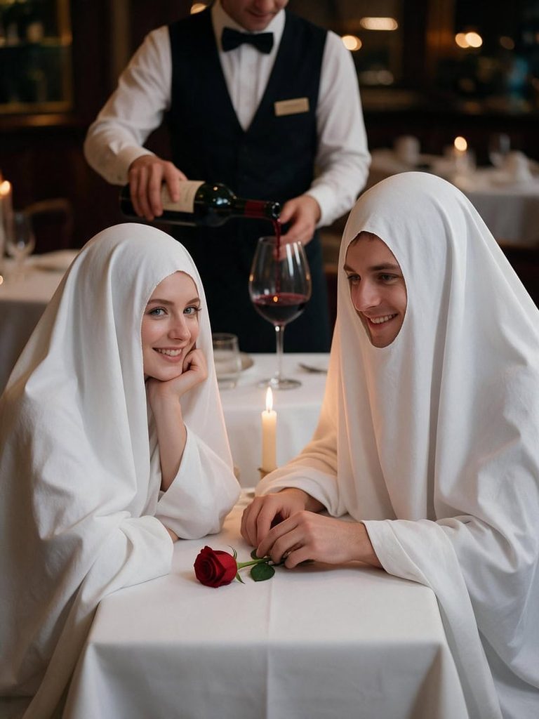 Ghost Sheets on a Fancy Dinner Date