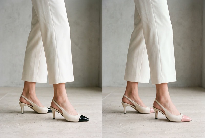 Two-Tone Slingbacks, Toe Cap Only