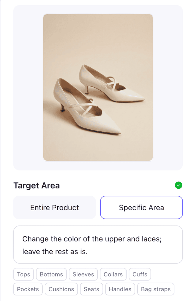 Choose Entire Product or Specific Area